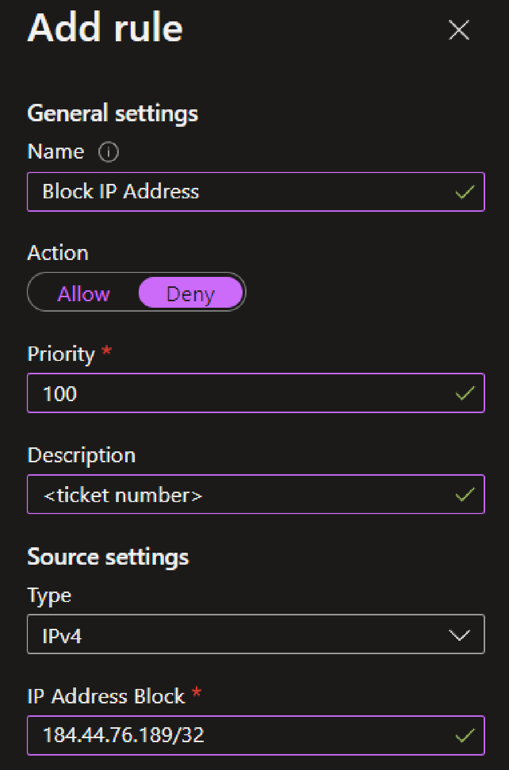 Block an IP address on Azure App Service